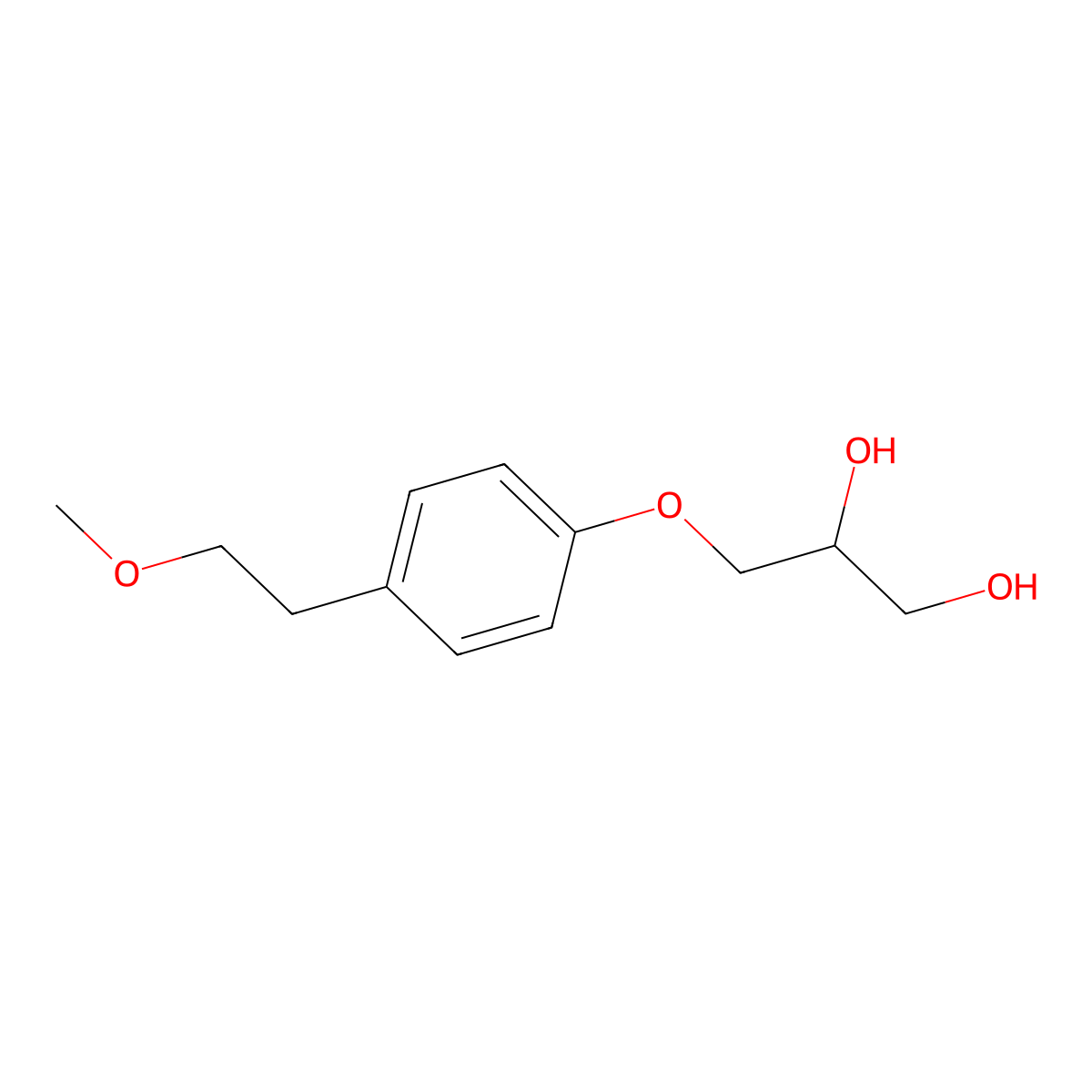 3-(4-(2-Methoxyethyl)phenoxy)propane-1,2-diol molecular structure, CAS 62572-90-1