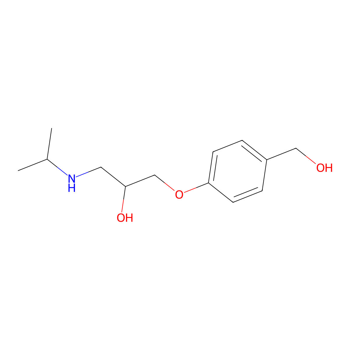 4-(2-Hydroxy-3-((1-methylethyl)amino)propoxy)benzenemethanol molecular structure, CAS 62572-93-4