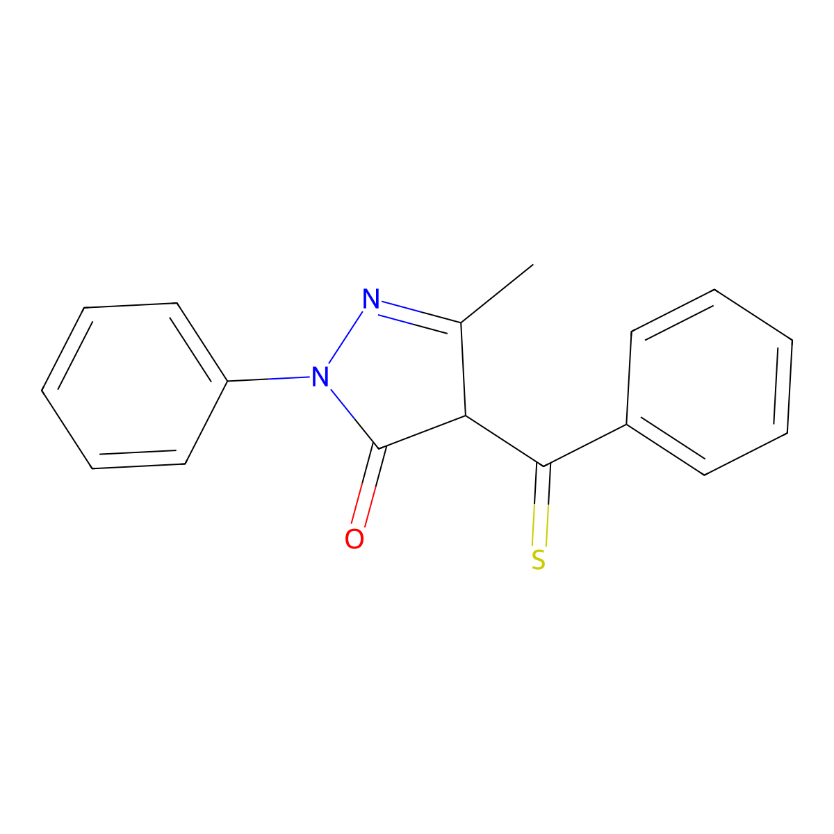 2,4-Dihydro-5-methyl-2-phenyl-4-(phenylthioxomethyl)-3H-pyrazol-3-one molecular structure, CAS 62574-31-6