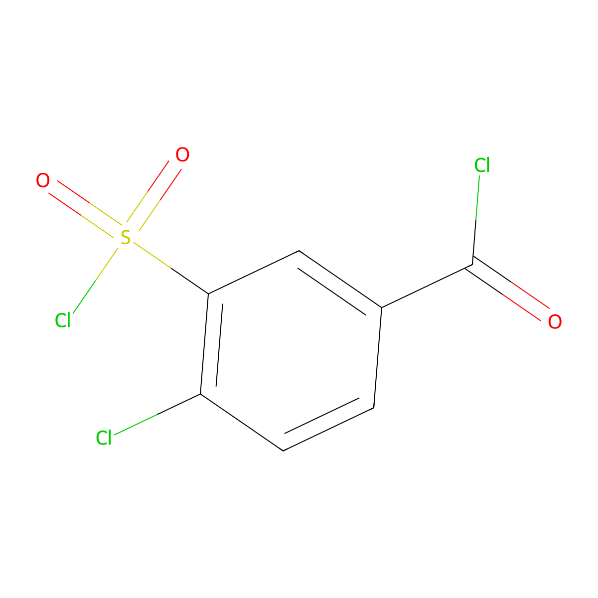 4-Chloro-3-(chlorosulfonyl)benzoyl chloride molecular structure, CAS 62574-66-7
