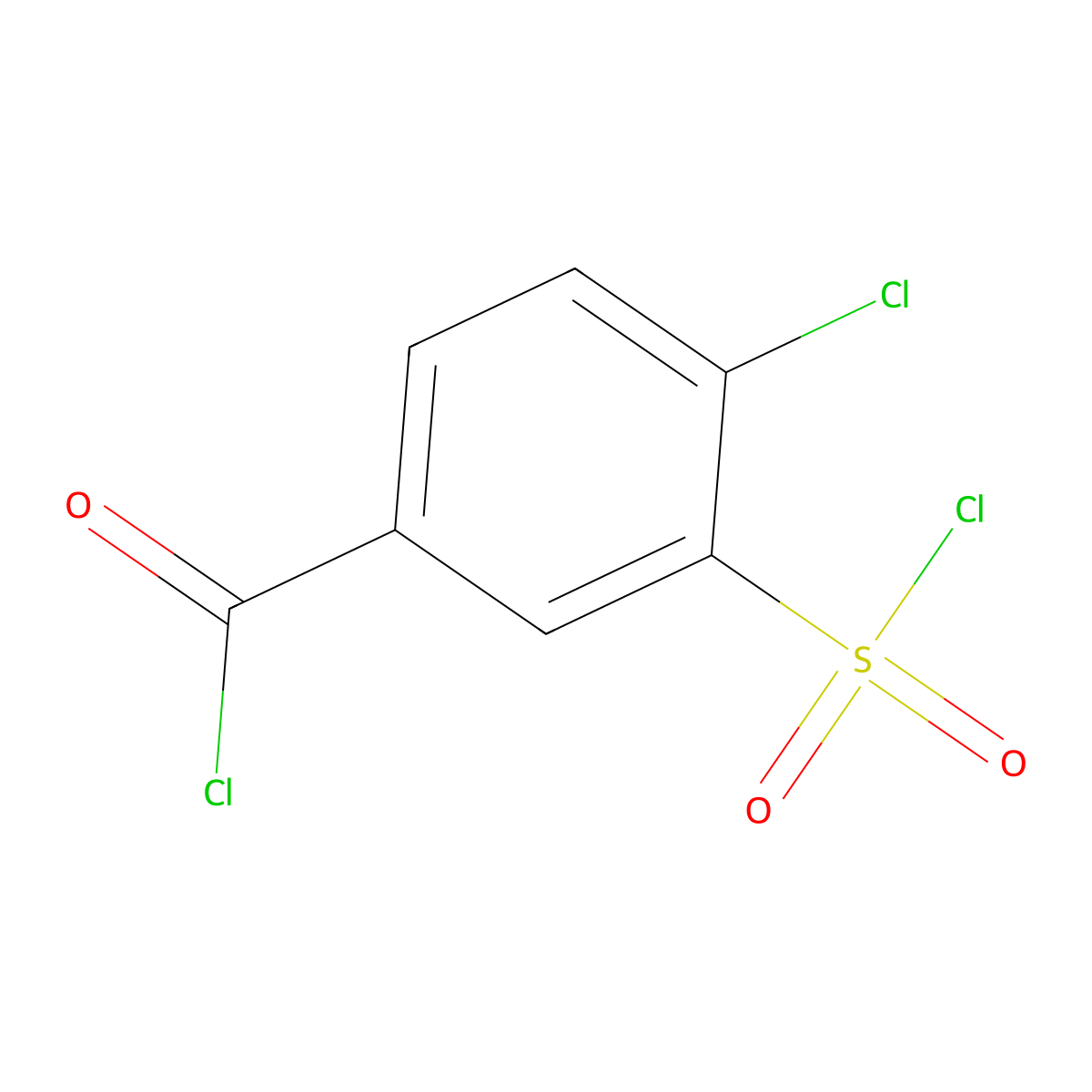 4-Chloro-3-(chlorosulfonyl)benzoyl chloride molecular structure, CAS 62574-66-7