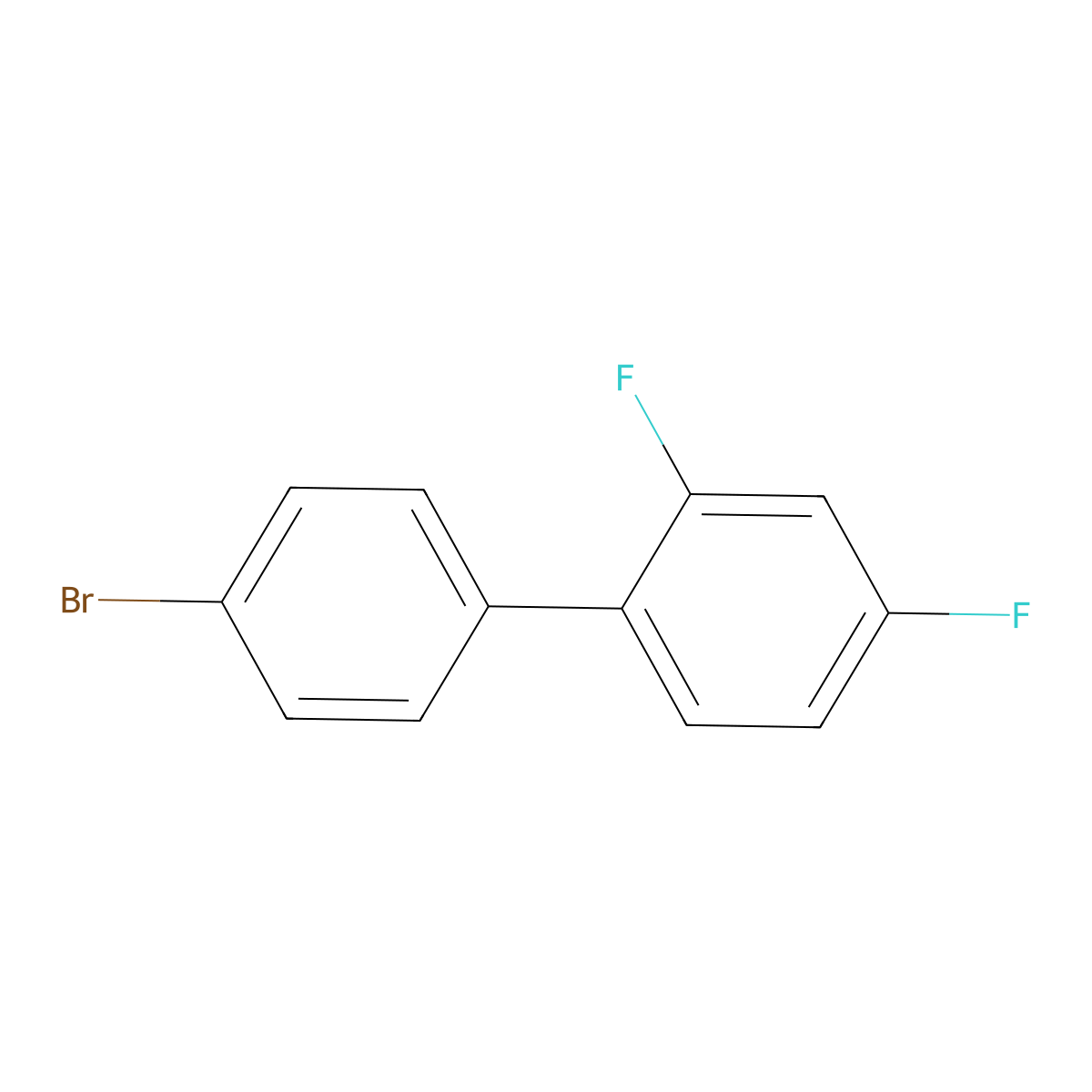 1,1'-Biphenyl, 4'-bromo-2,4-difluoro- molecular structure, CAS 62575-12-6