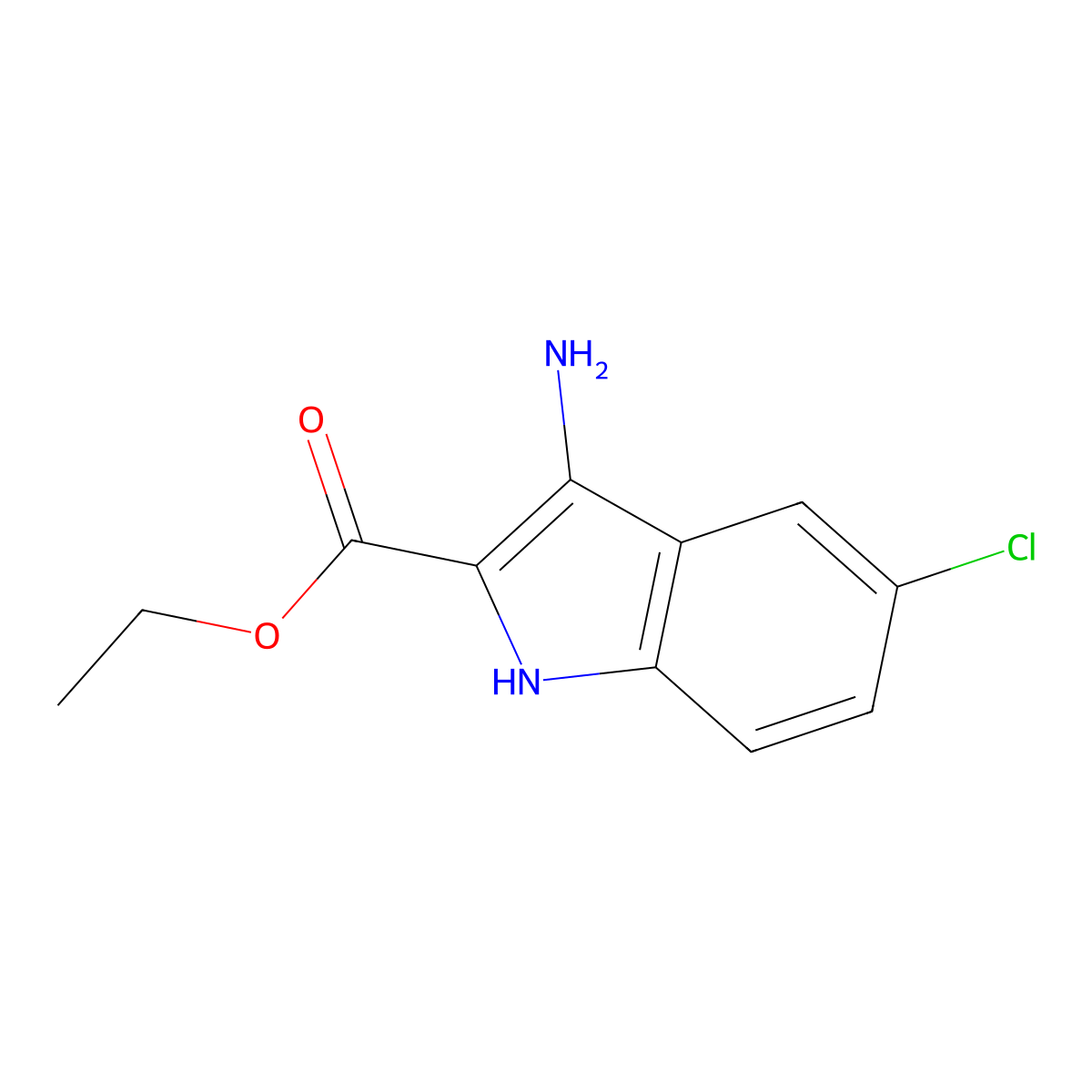ethyl 3-amino-5-chloro-1H-indole-2-carboxylate molecular structure, CAS 62578-58-9