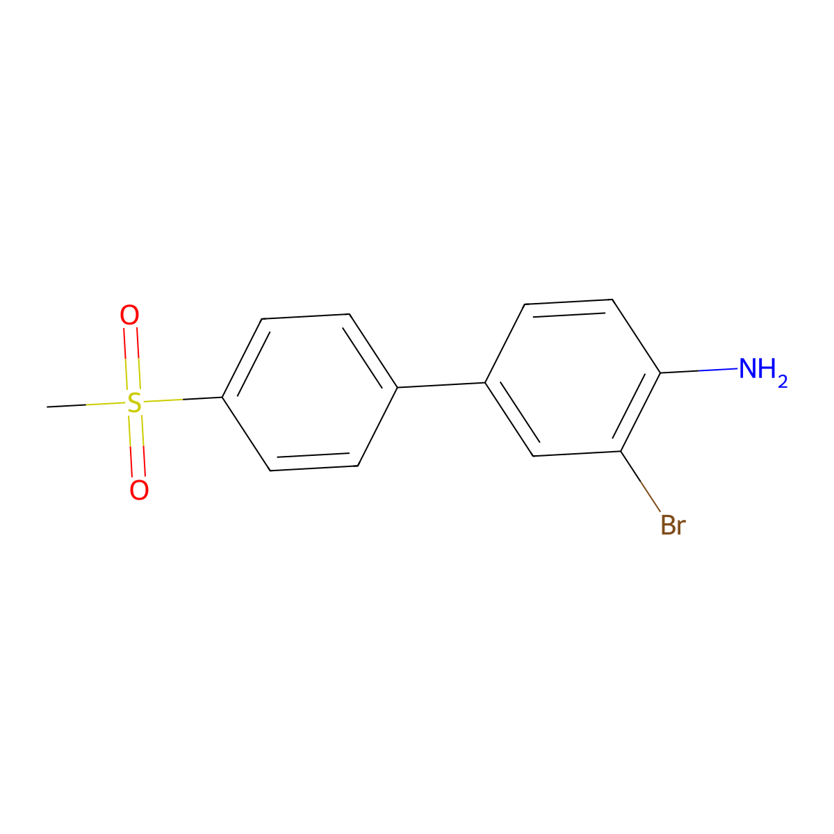 3-Bromo-4'-(methanesulfonyl)[1,1'-biphenyl]-4-amine molecular structure, CAS 62579-69-5