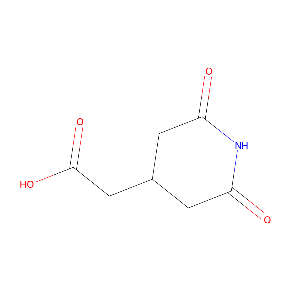(2,6-Dioxo-piperidin-4-yl)-acetic acid molecular structure, CAS 6258-28-2