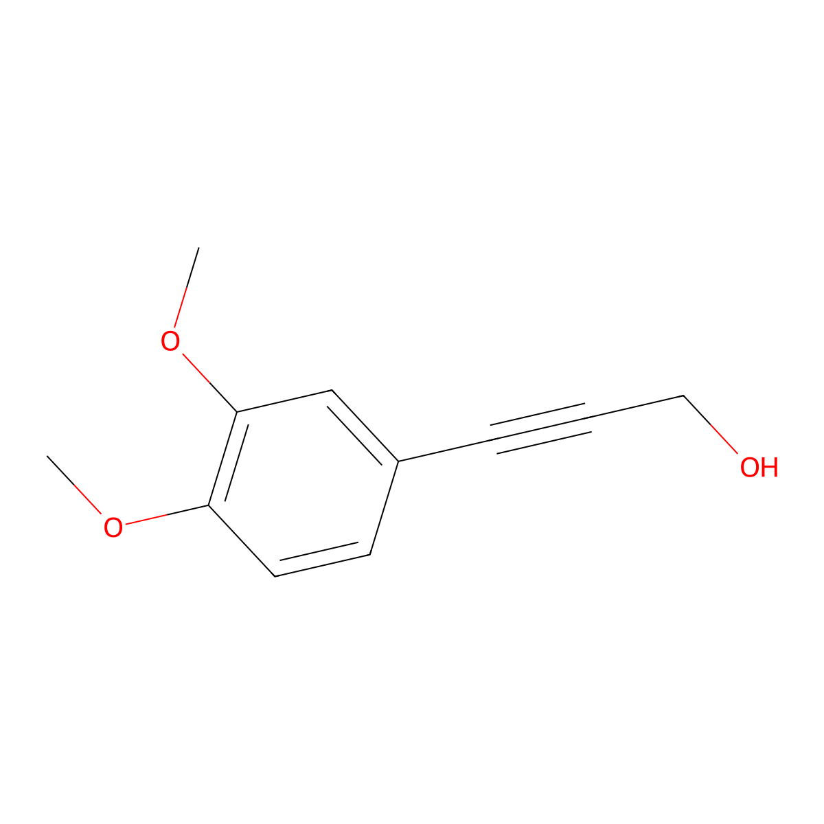 3-(3,4-Dimethoxyphenyl)prop-2-yn-1-ol molecular structure, CAS 6258-35-1
