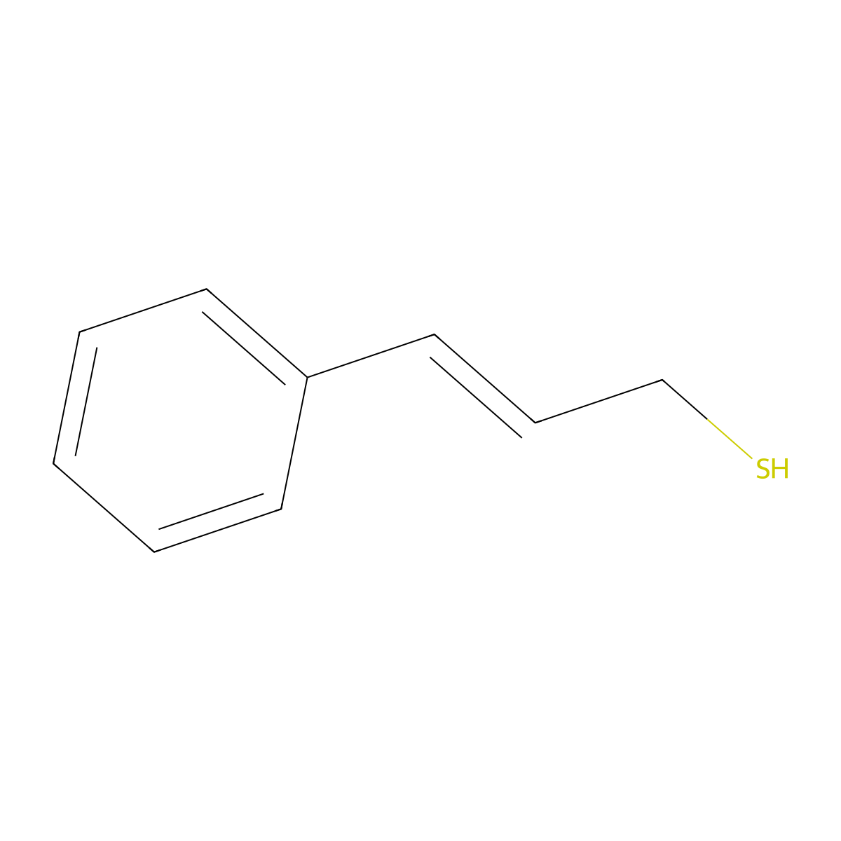 Cinnamyl mercaptan molecular structure, CAS 6258-61-3