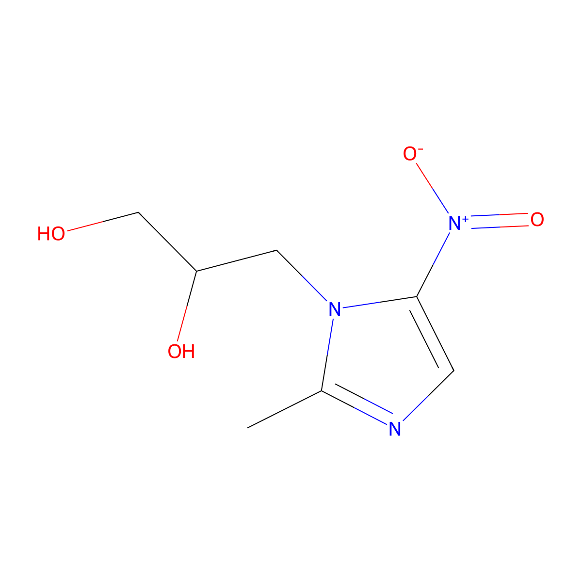 3-(2-Methyl-5-nitroimidazole-1-yl)-1,2-propanediol molecular structure, CAS 62580-80-7