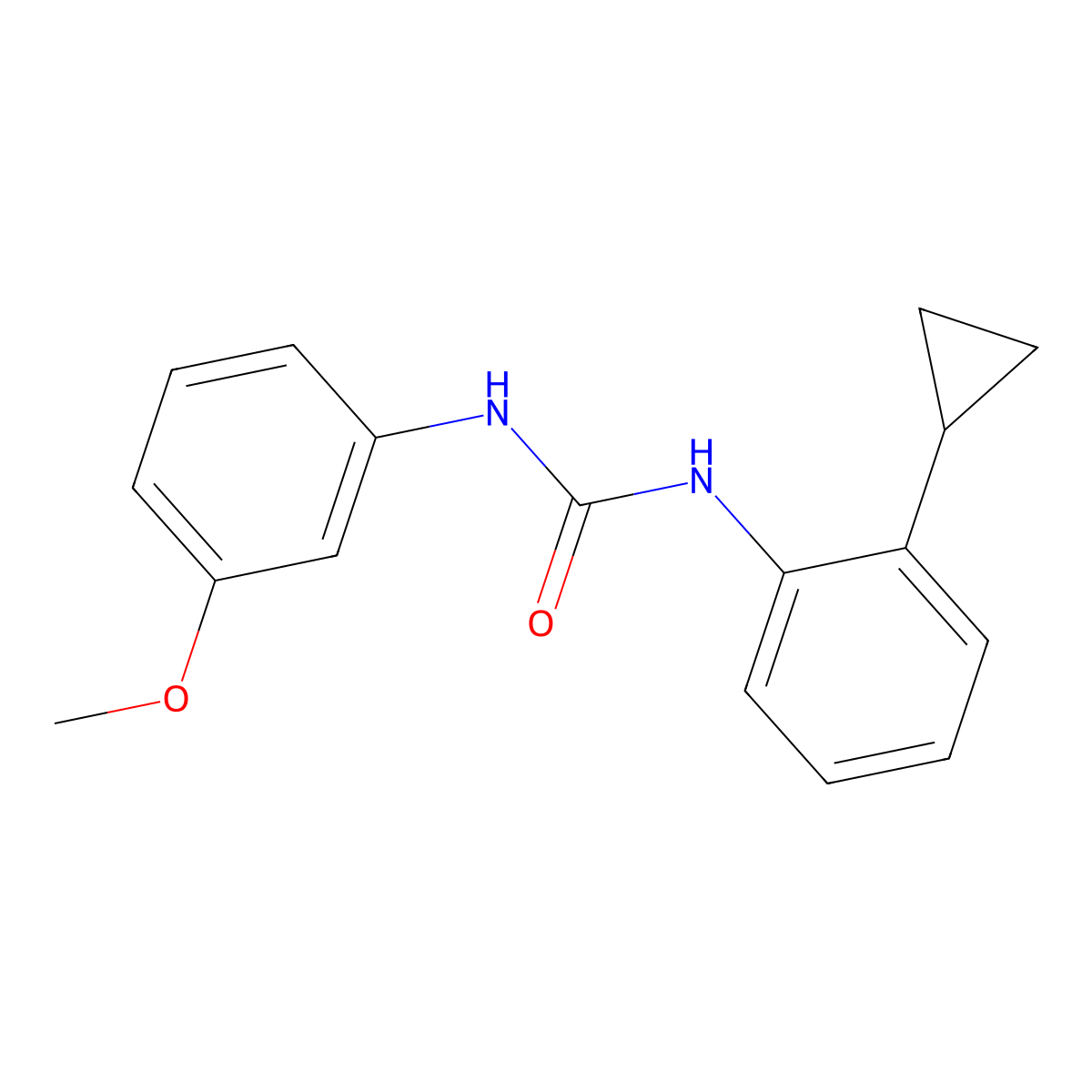 1-(2-Cyclopropylphenyl)-3-(3-methoxyphenyl)urea molecular structure, CAS 625818-99-7