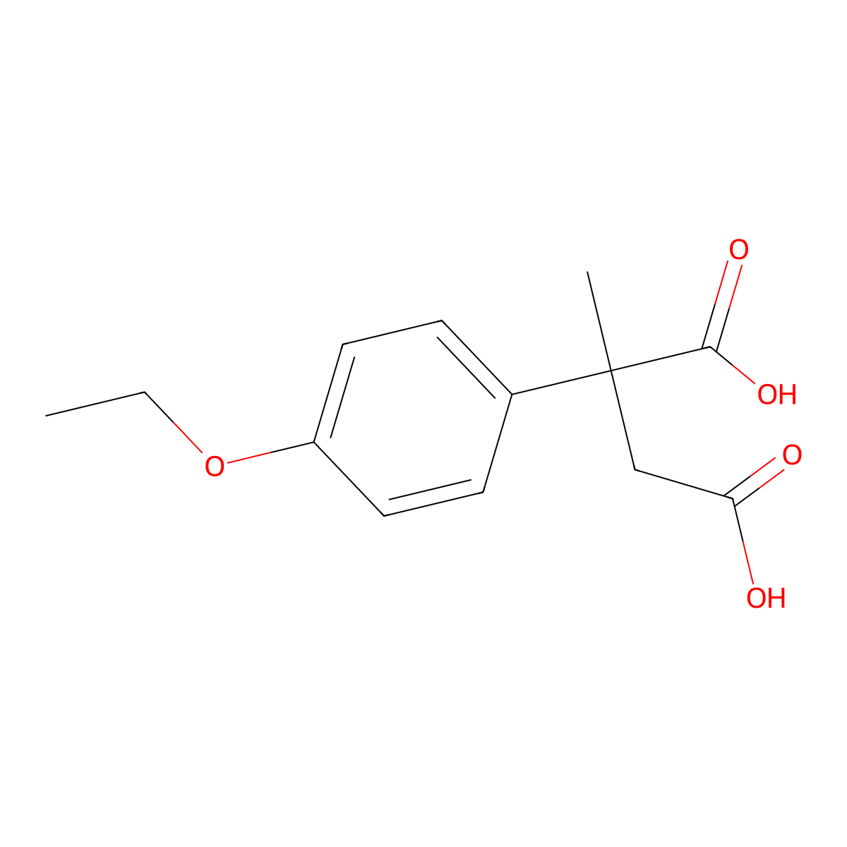 2-(4-Ethoxyphenyl)-2-methylbutanedioic acid molecular structure, CAS 62582-17-6