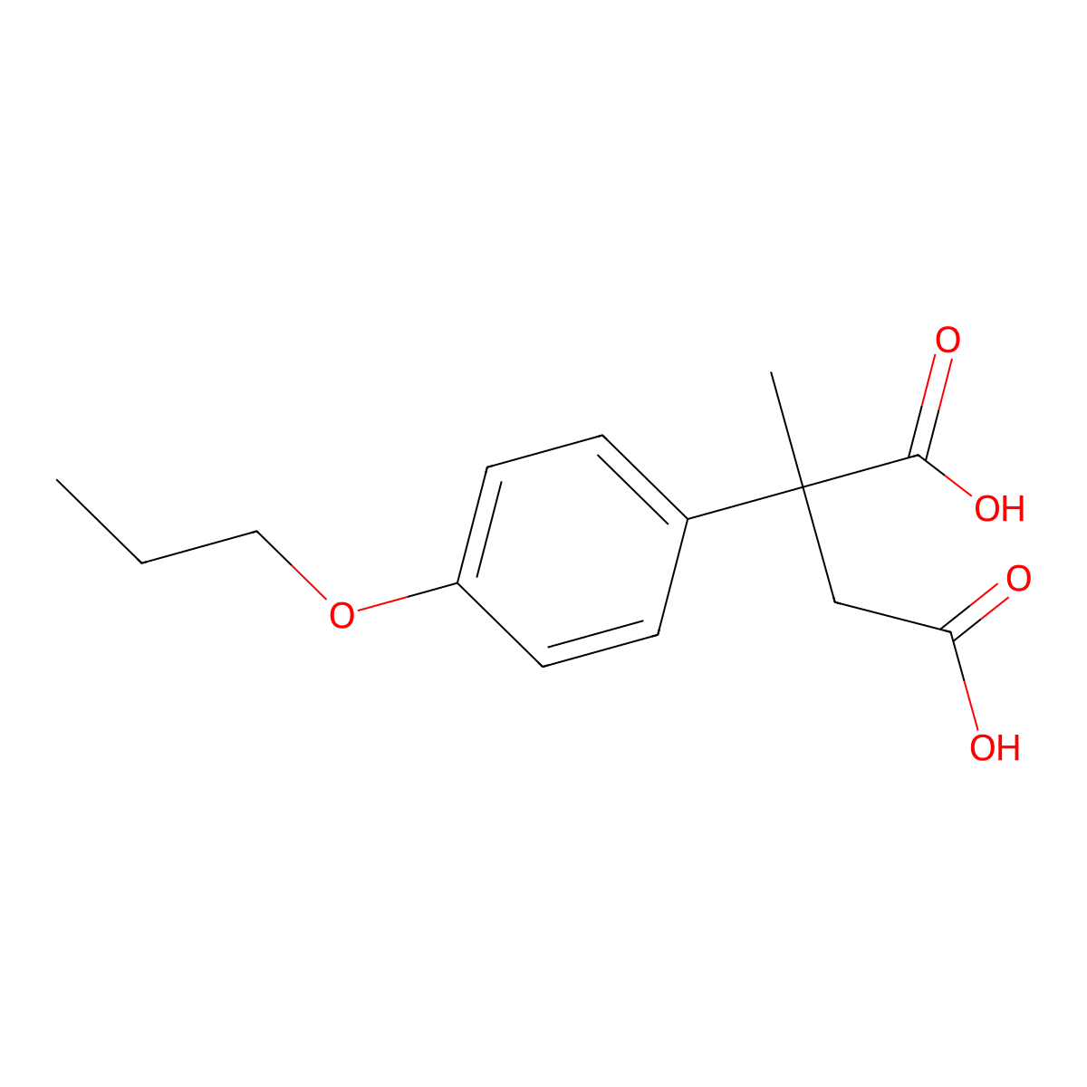 2-Methyl-2-(4-propoxyphenyl)butanedioic acid molecular structure, CAS 62582-18-7
