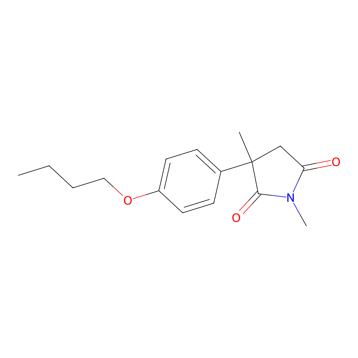 3-(4-Butoxyphenyl)-1,3-dimethylpyrrolidine-2,5-dione molecular structure, CAS 62582-38-1