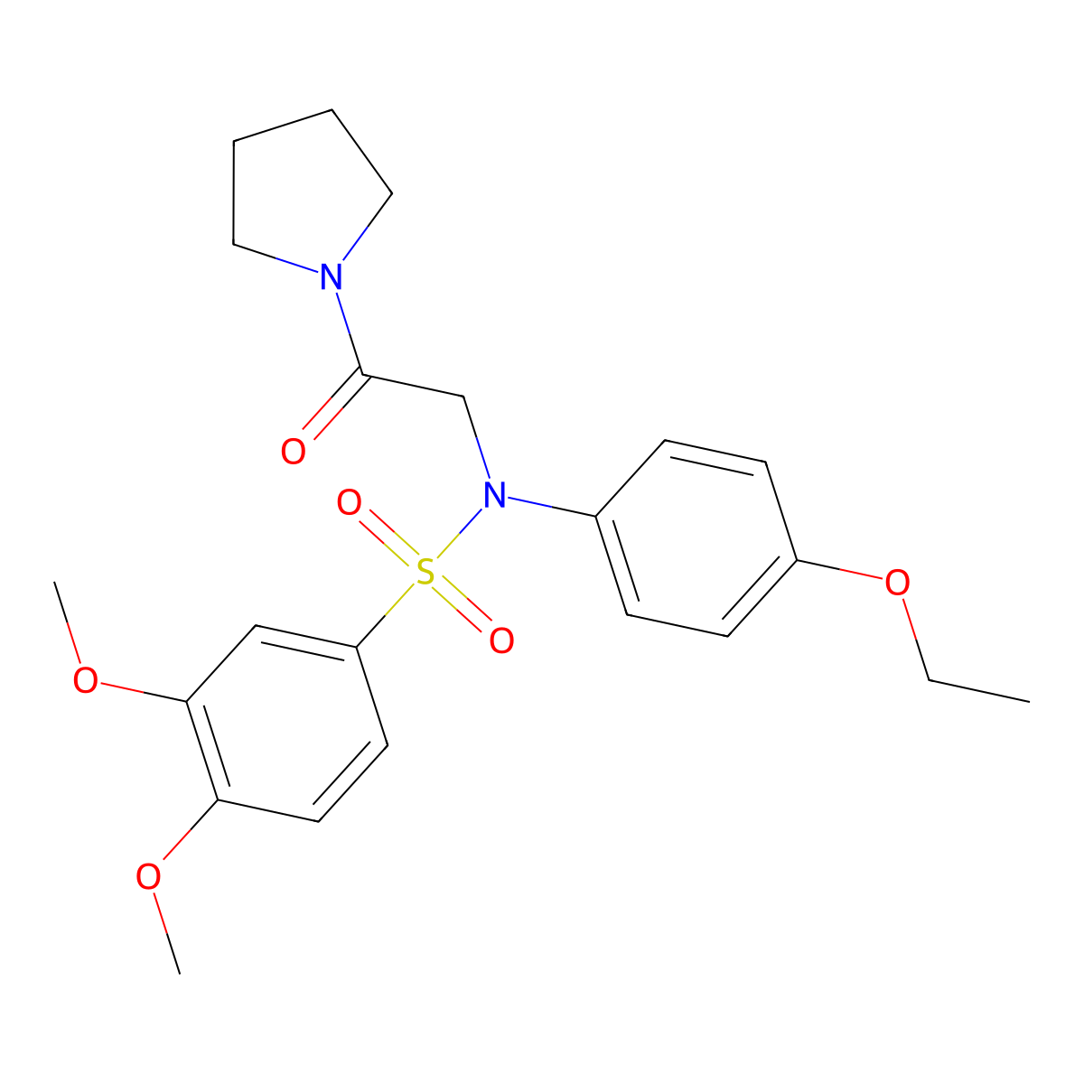 N-(4-ethoxyphenyl)-3,4-dimethoxy-N-(2-oxo-2-pyrrolidin-1-ylethyl)benzenesulfonamide molecular structure, CAS 625822-56-2