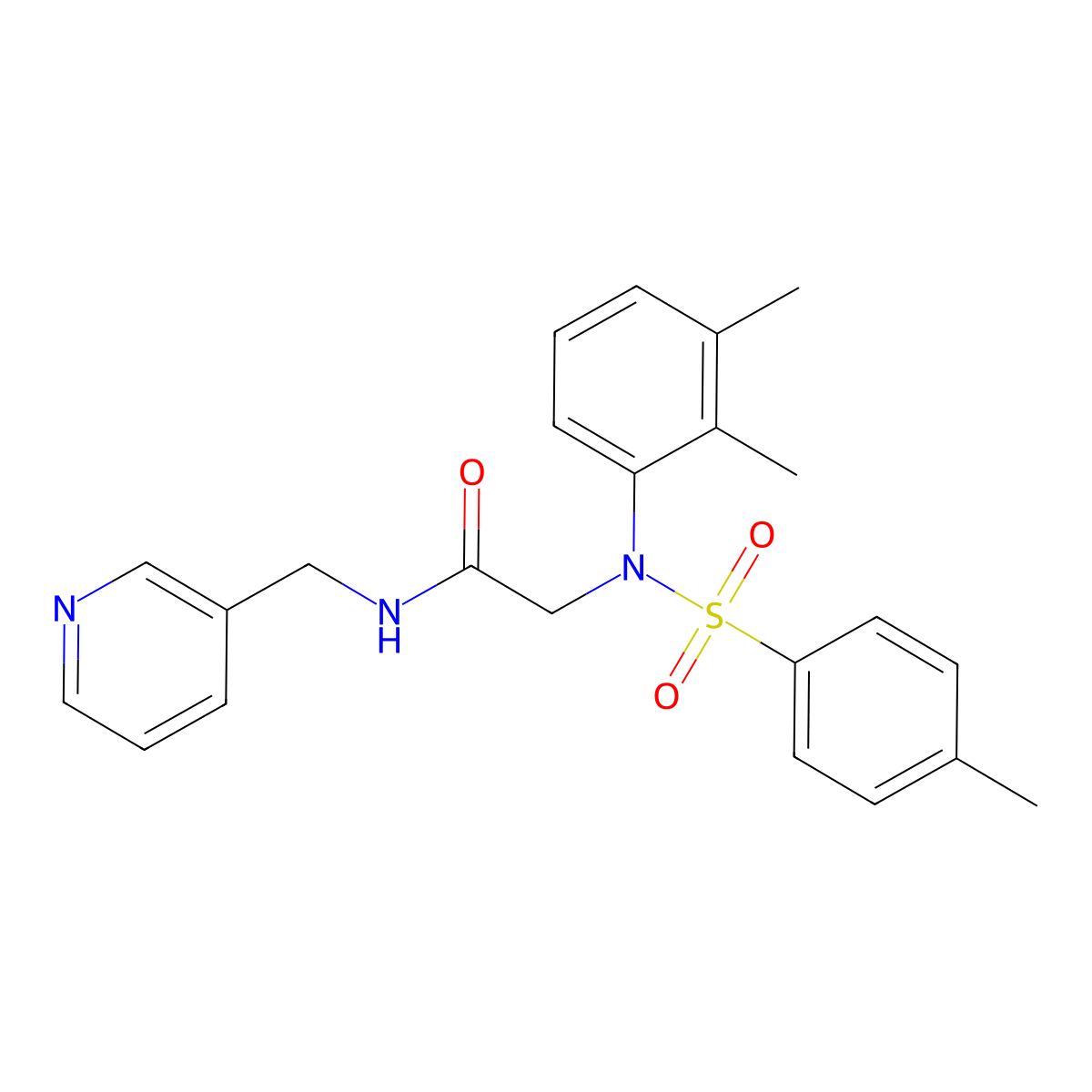2-(2,3-dimethyl-N-(4-methylphenyl)sulfonylanilino)-N-(pyridin-3-ylmethyl)acetamide molecular structure, CAS 625822-57-3