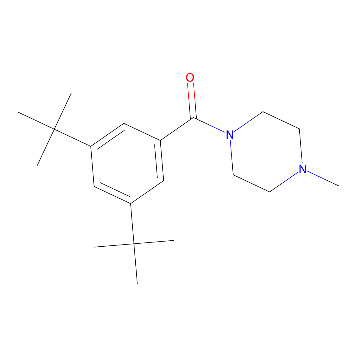 1-(3,5-Ditert-butylbenzoyl)-4-methylpiperazine molecular structure, CAS 625823-20-3