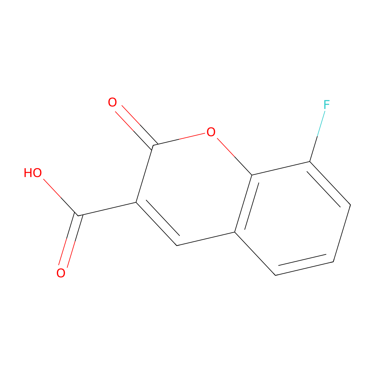 8-fluoro-2-oxo-2H-chromene-3-carboxylic acid molecular structure, CAS 625823-51-0