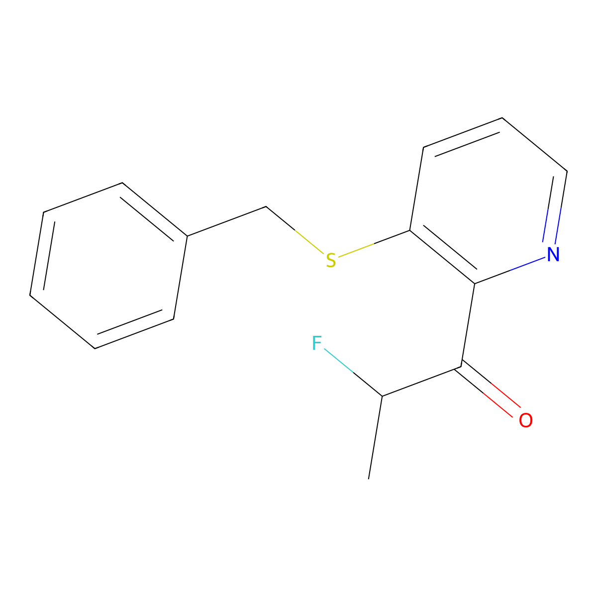 2-Fluoro-1-[3-[(phenylmethyl)thio]-2-pyridinyl]-1-propanone molecular structure, CAS 625826-84-8