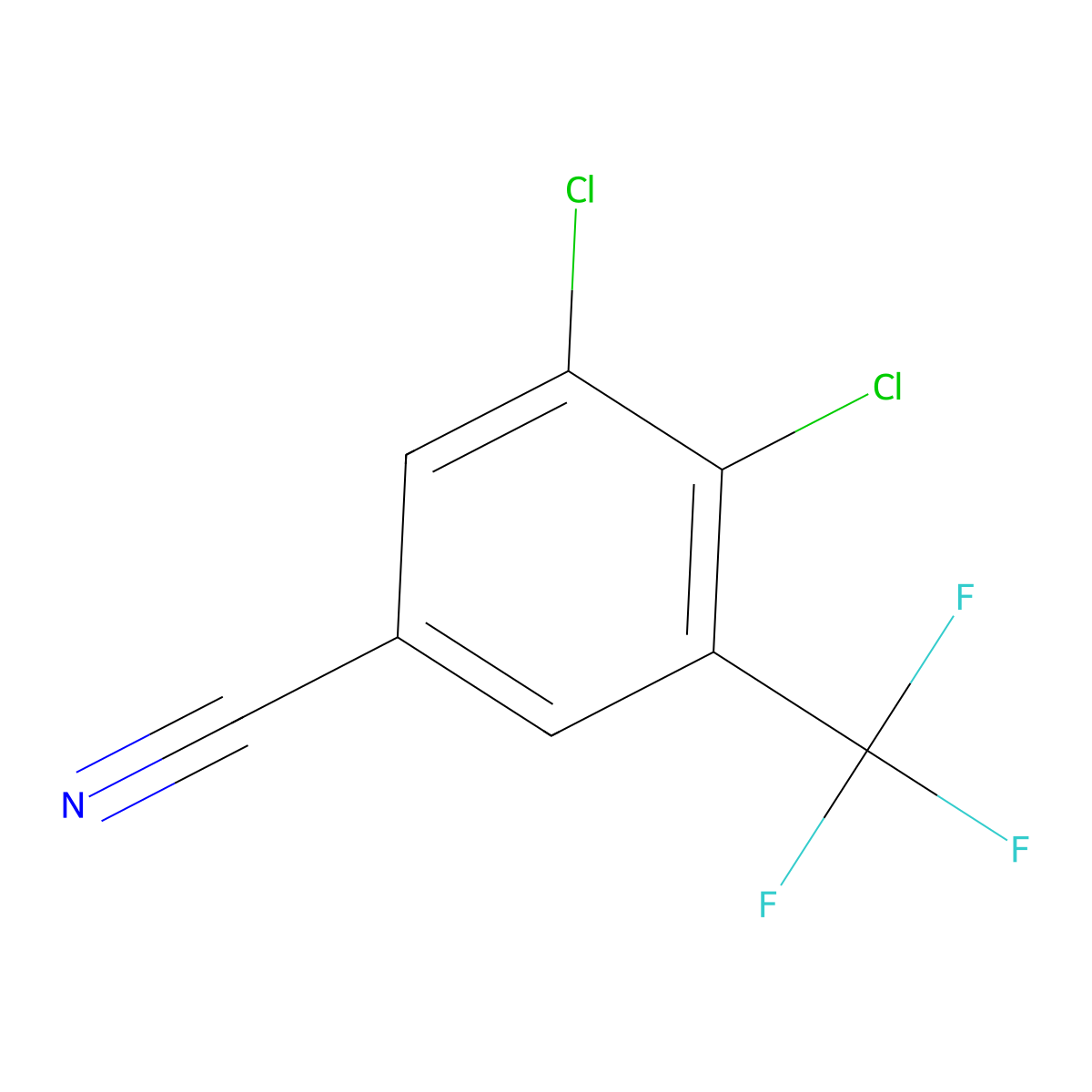 3,4-Dichloro-5-(trifluoromethyl)benzonitrile molecular structure, CAS 62584-24-1