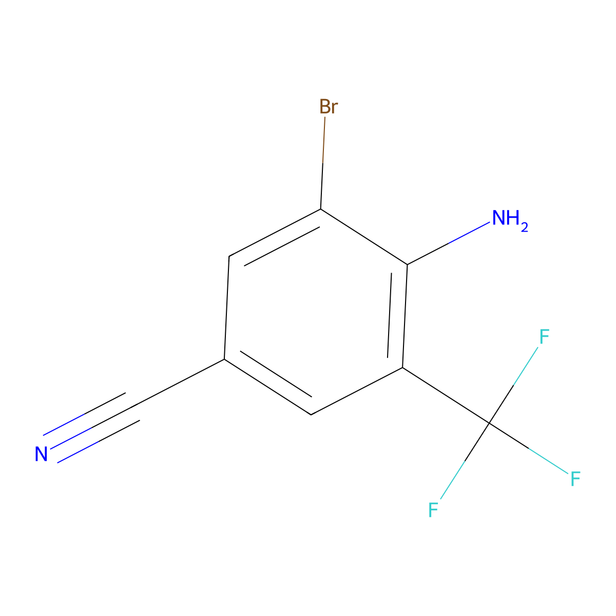 4-Amino-3-bromo-5-(trifluoromethyl)benzonitrile molecular structure, CAS 62584-27-4