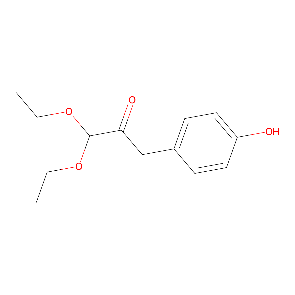 1,1-Diethoxy-3-(4-hydroxyphenyl)propan-2-one molecular structure, CAS 625848-58-0