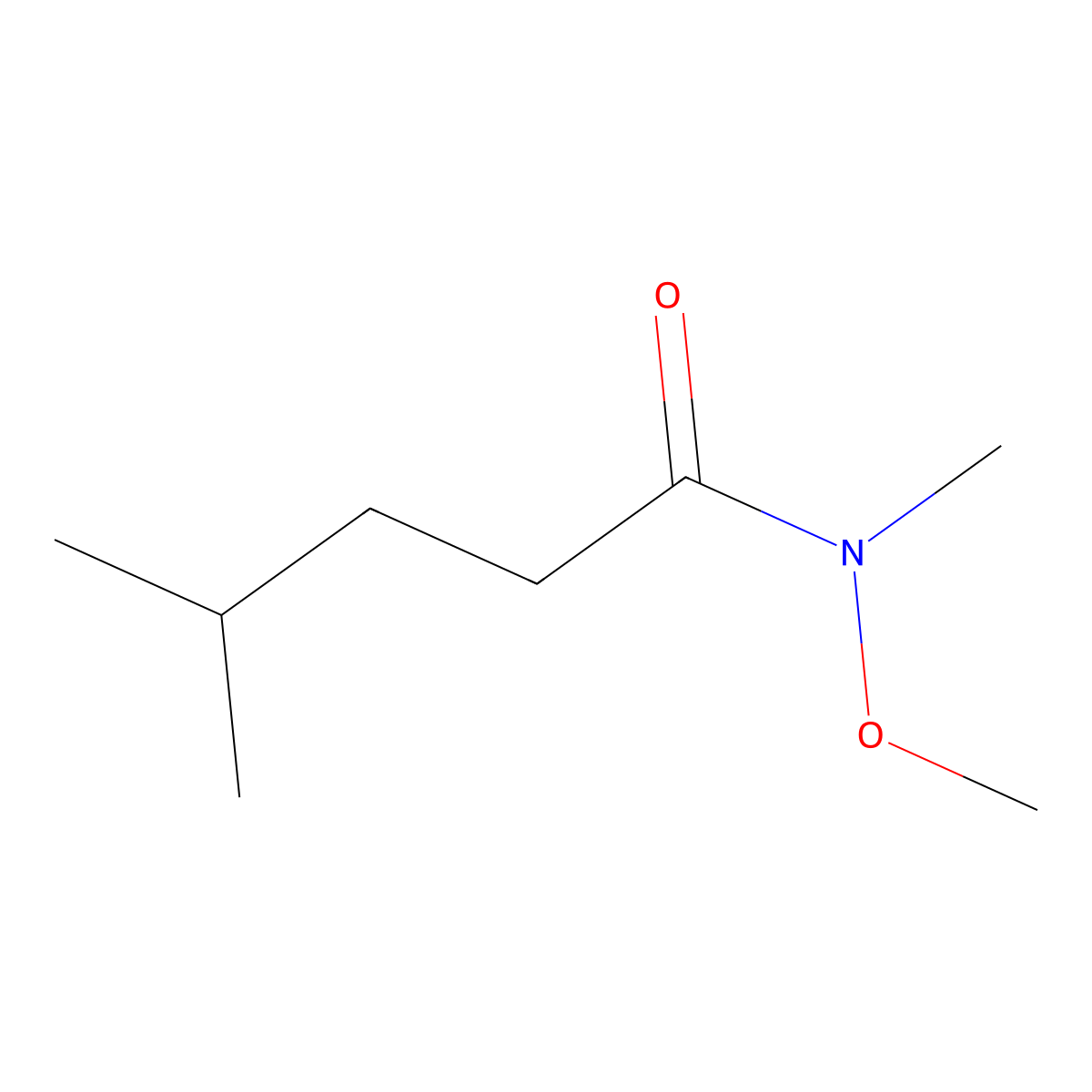 N-methoxy-N,4-dimethylpentanamide molecular structure, CAS 625852-40-6