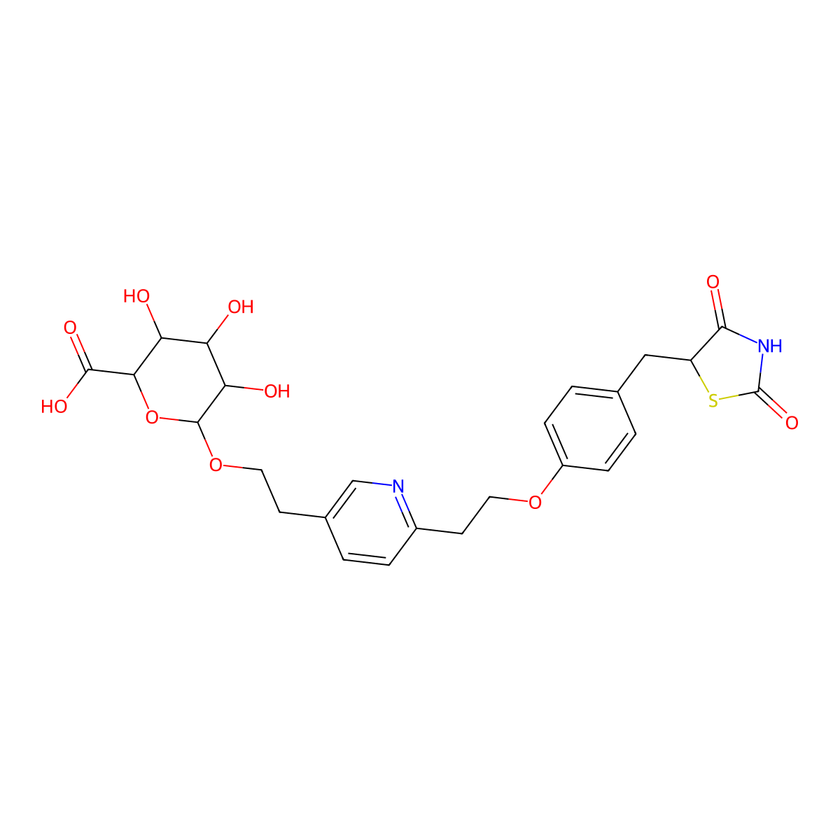 Hydroxy Pioglitazone (M-VII) beta-D-Glucuronide molecular structure, CAS 625853-75-0