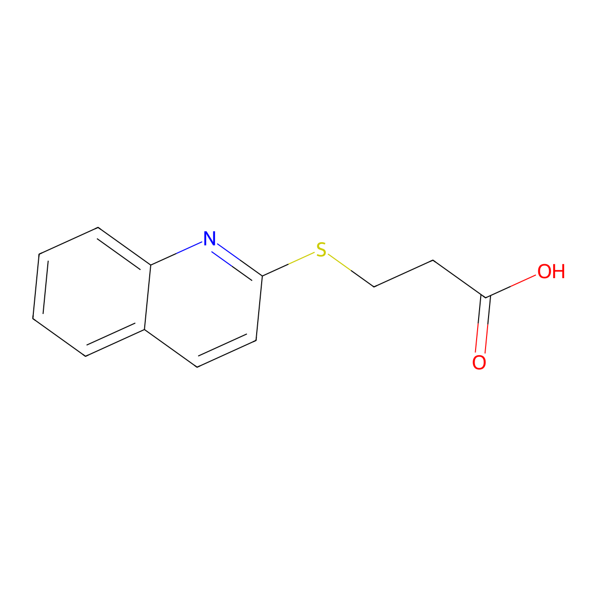 3-Quinolin-2-ylsulfanylpropanoic acid molecular structure, CAS 625855-74-5
