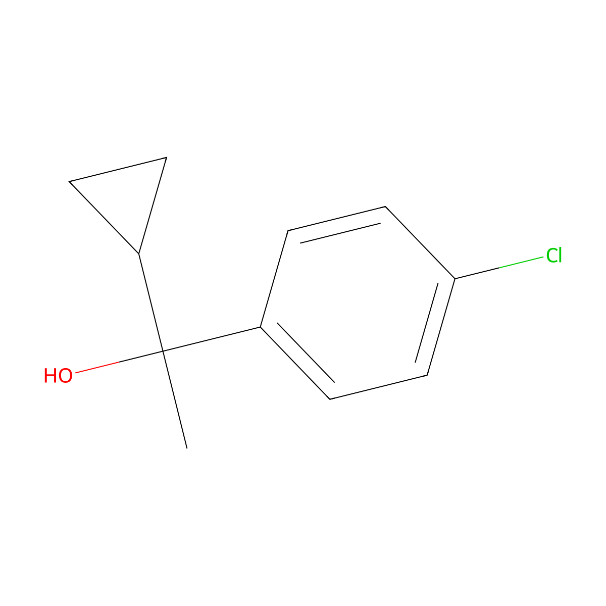 4-Chloro-alpha-cyclopropyl-alpha-methylbenzenemethanol molecular structure, CAS 62586-85-0