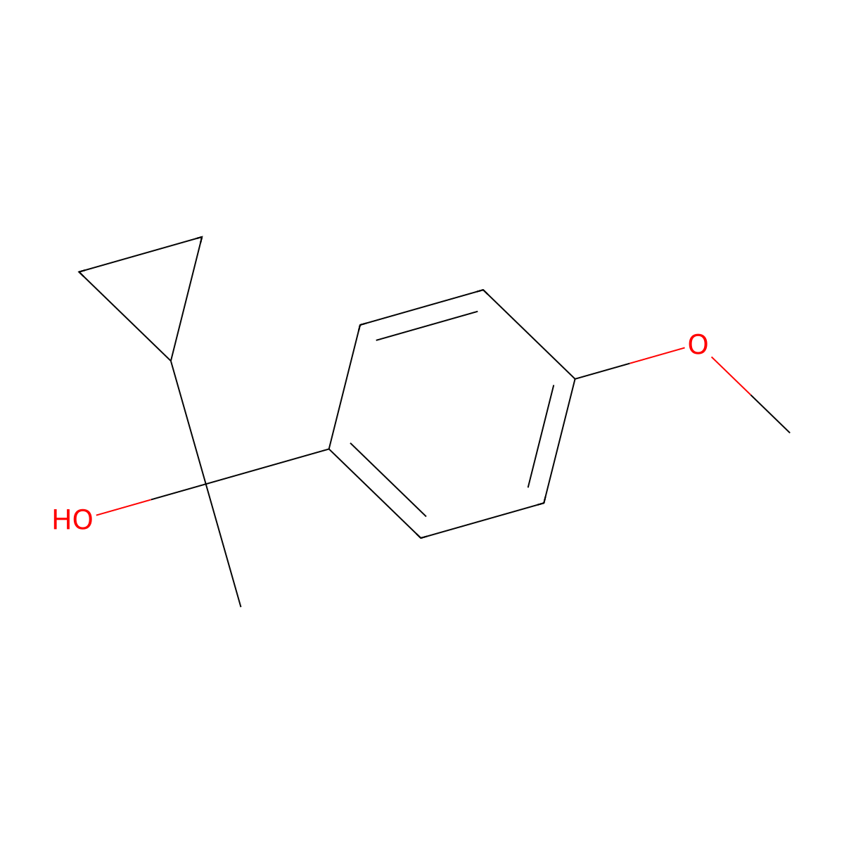 1-Cyclopropyl-1-(4-methoxyphenyl)ethanol molecular structure, CAS 62586-86-1