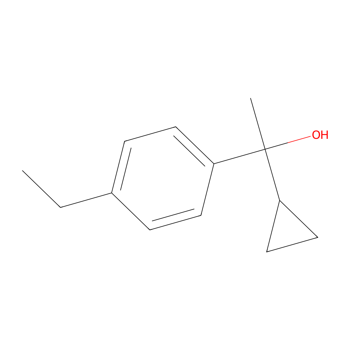 1-Cyclopropyl-1-(4-ethylphenyl)ethanol molecular structure, CAS 62586-87-2