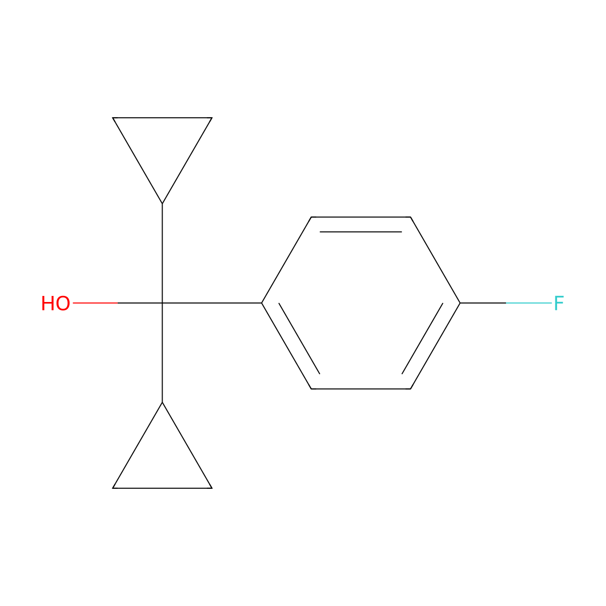alpha,alpha-Dicyclopropyl-4-fluorobenzenemethanol molecular structure, CAS 62586-96-3