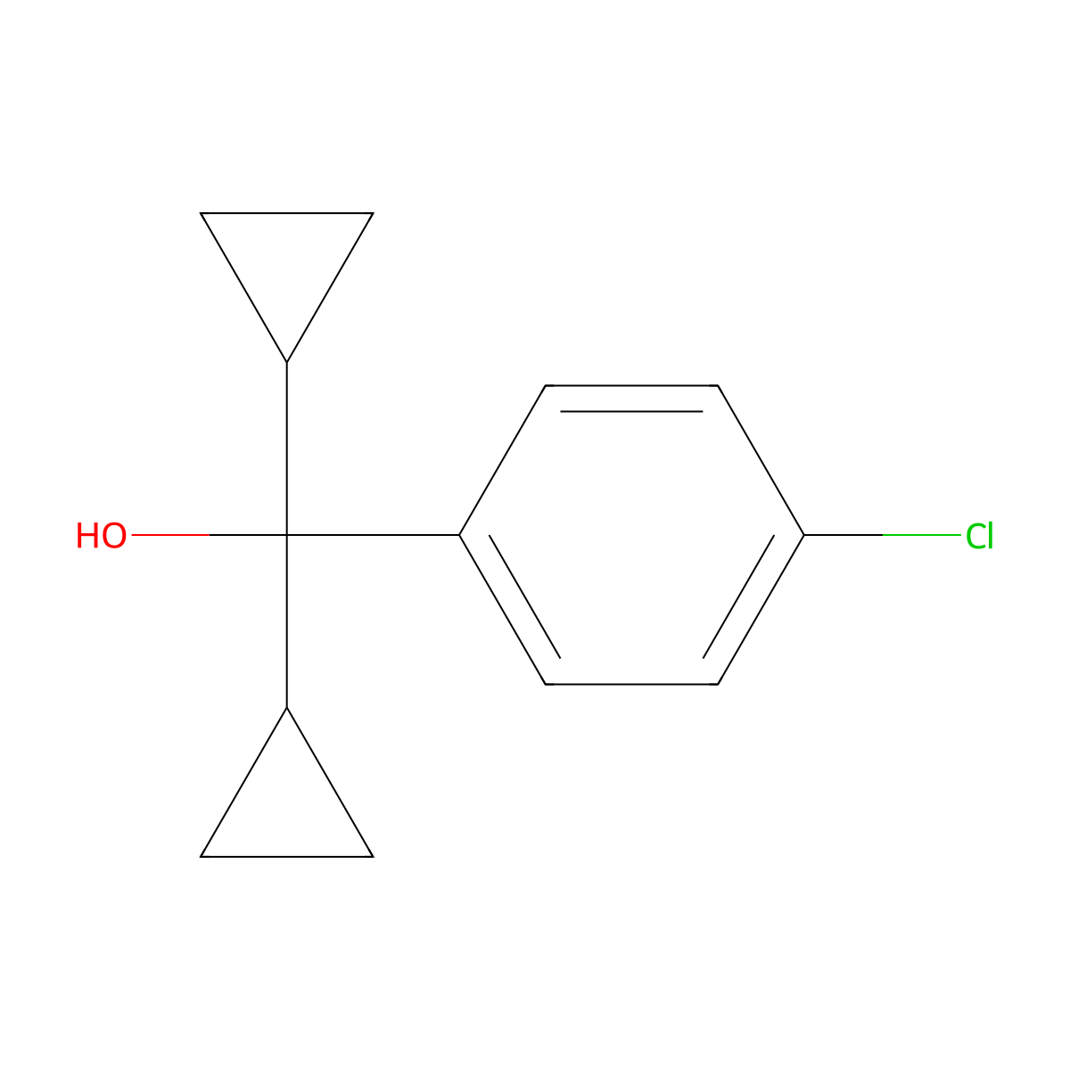 4-Chloro-alpha,alpha-dicyclopropylbenzenemethanol molecular structure, CAS 62586-97-4
