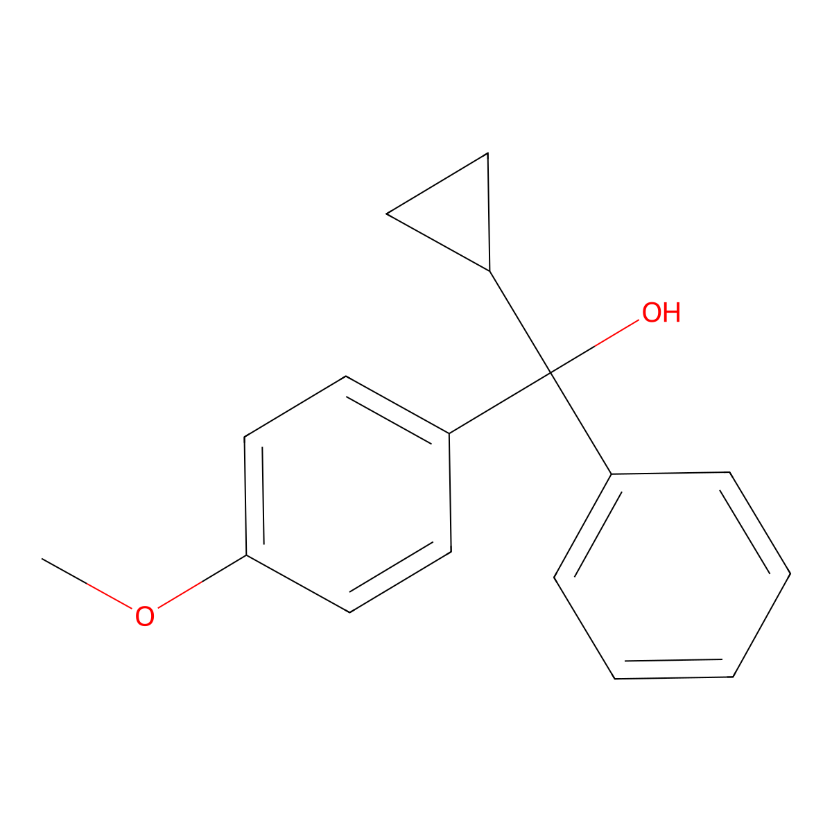 (r)-Cyclopropyl(4-methoxyphenyl)phenylmethanol molecular structure, CAS 62587-03-5