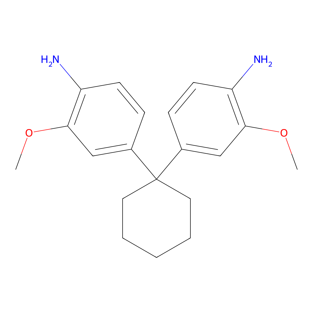 4,4'-Cyclohexylidenedi-o-anisidine molecular structure, CAS 6259-09-2