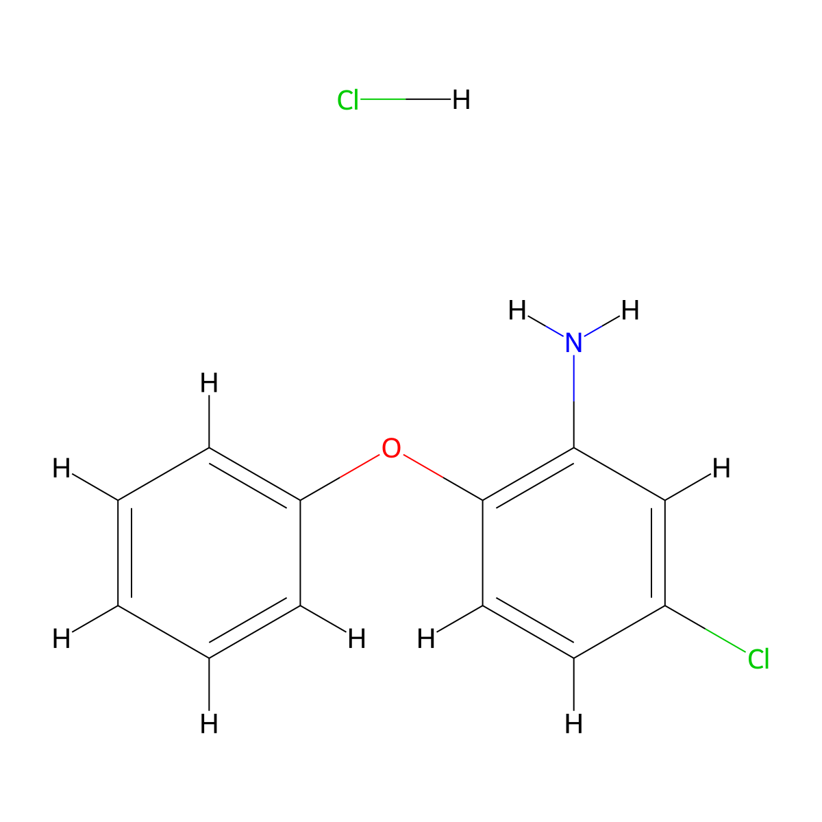 Benzenamine, 5-chloro-2-phenoxy-, hydrochloride (1:1) molecular structure, CAS 6259-38-7