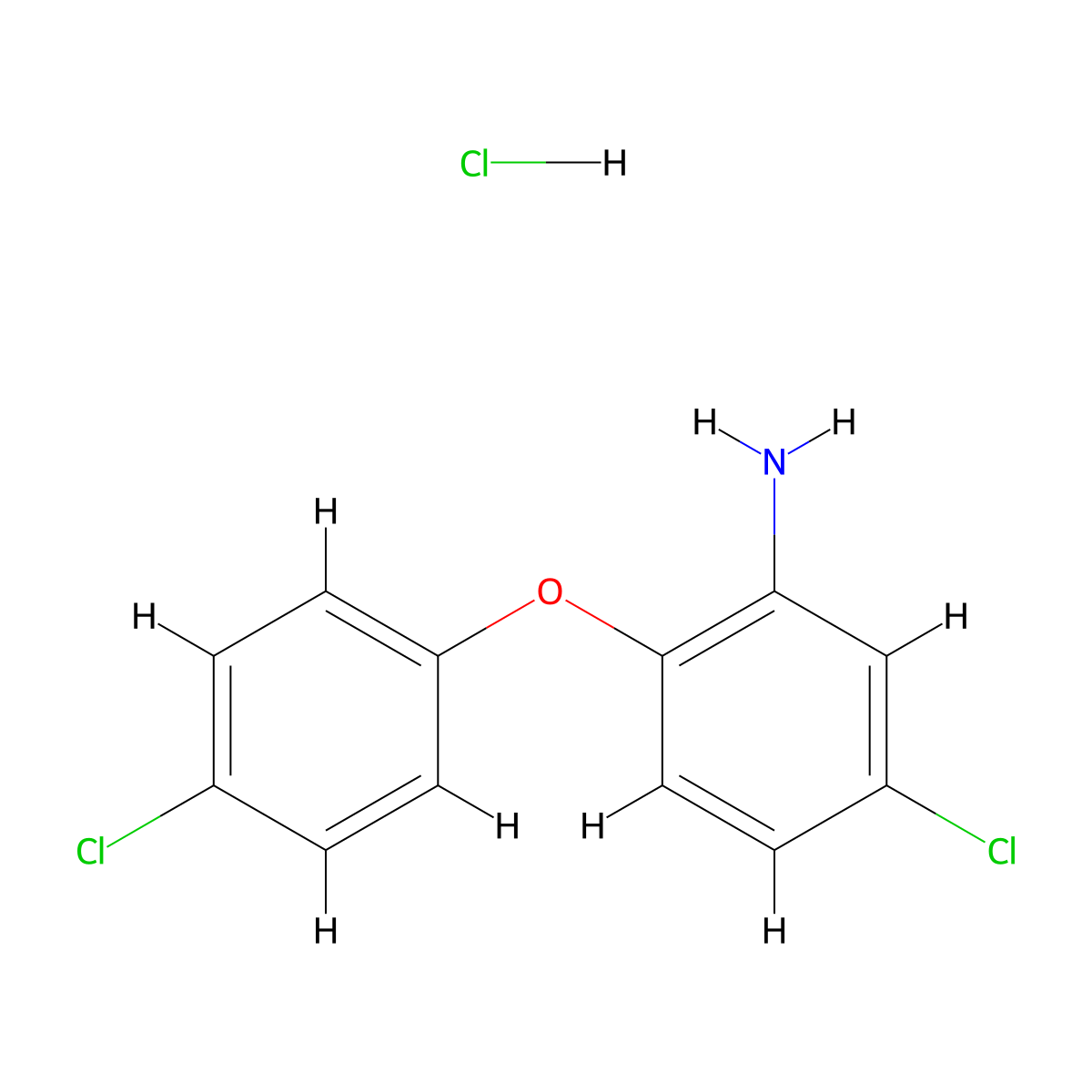 Benzenamine, 5-chloro-2-(4-chlorophenoxy)-, hydrochloride (1:1) molecular structure, CAS 6259-39-8