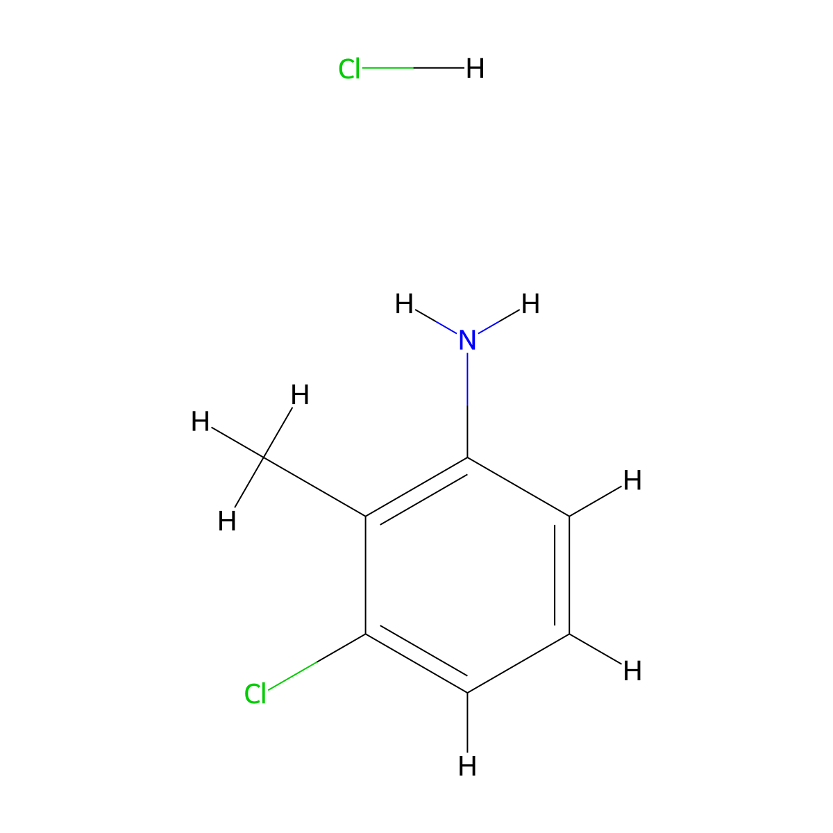 3-Chloro-2-methylaniline hydrochloride molecular structure, CAS 6259-40-1