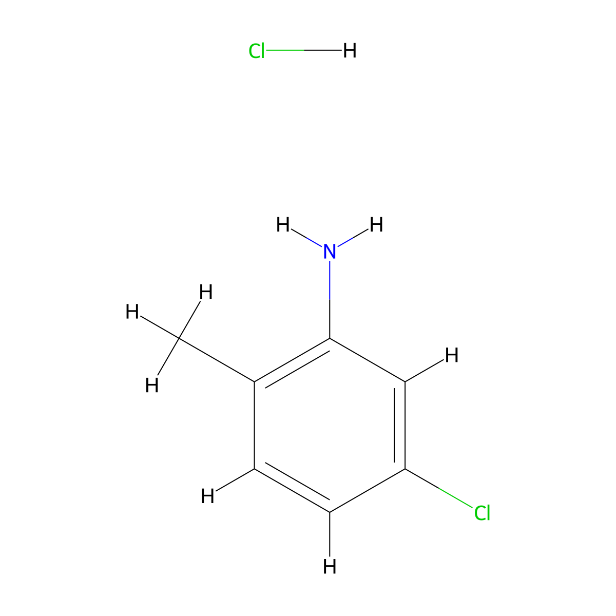 5-Chloro-2-methylaniline hydrochloride molecular structure, CAS 6259-42-3