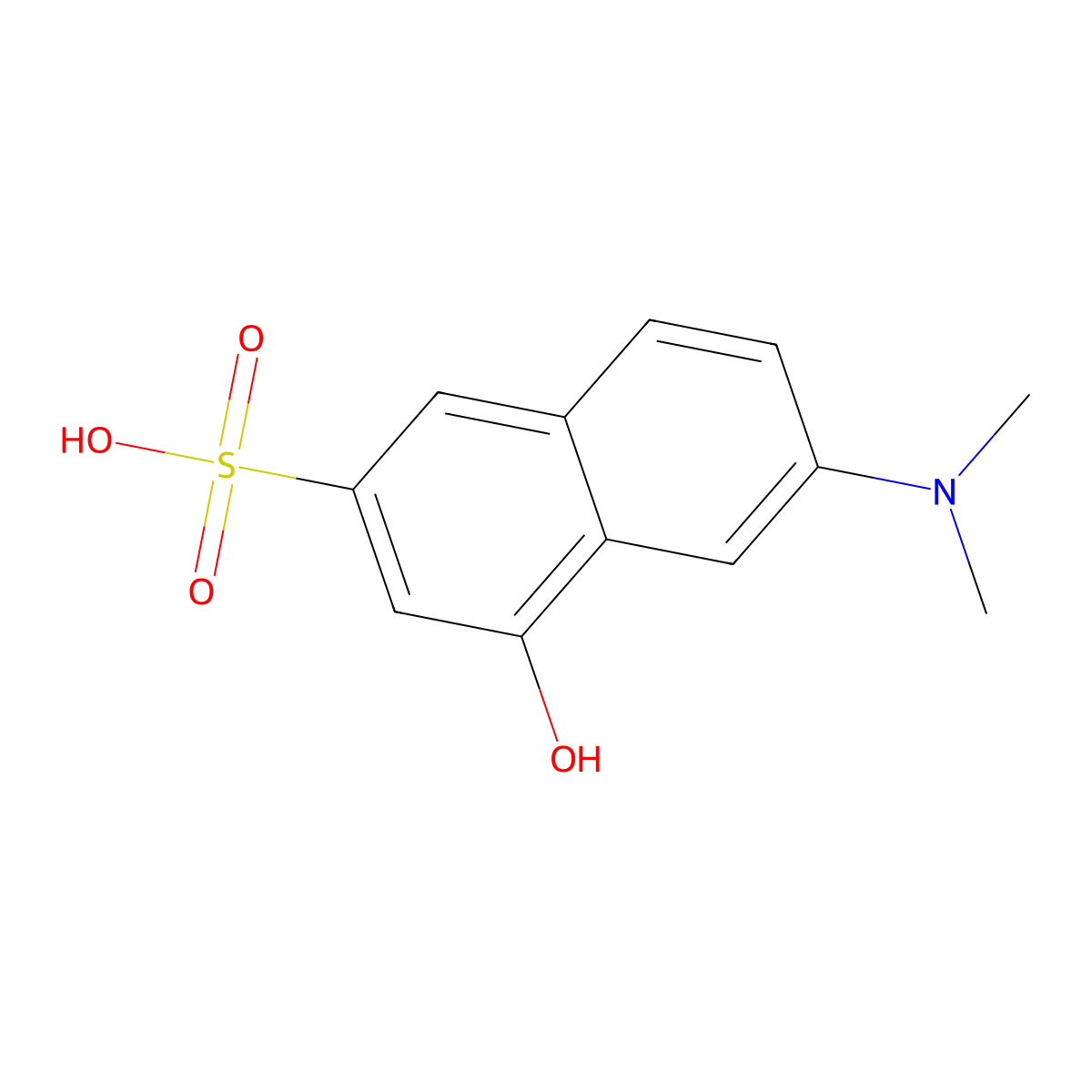 6-Dimethylamino-4-hydroxynaphthalene-2-sulphonic acid molecular structure, CAS 6259-50-3