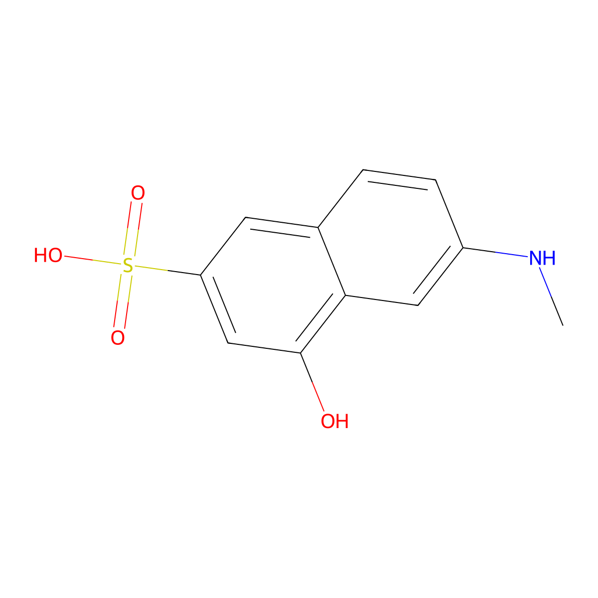 2-Naphthalenesulfonic acid, 4-hydroxy-6-(methylamino)- molecular structure, CAS 6259-53-6