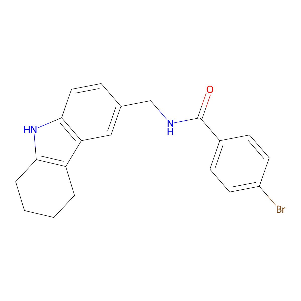 4-bromo-N-[(2,3,4,9-tetrahydro-1H-carbazol-6-yl)methyl]benzamide molecular structure, CAS 6259-60-5