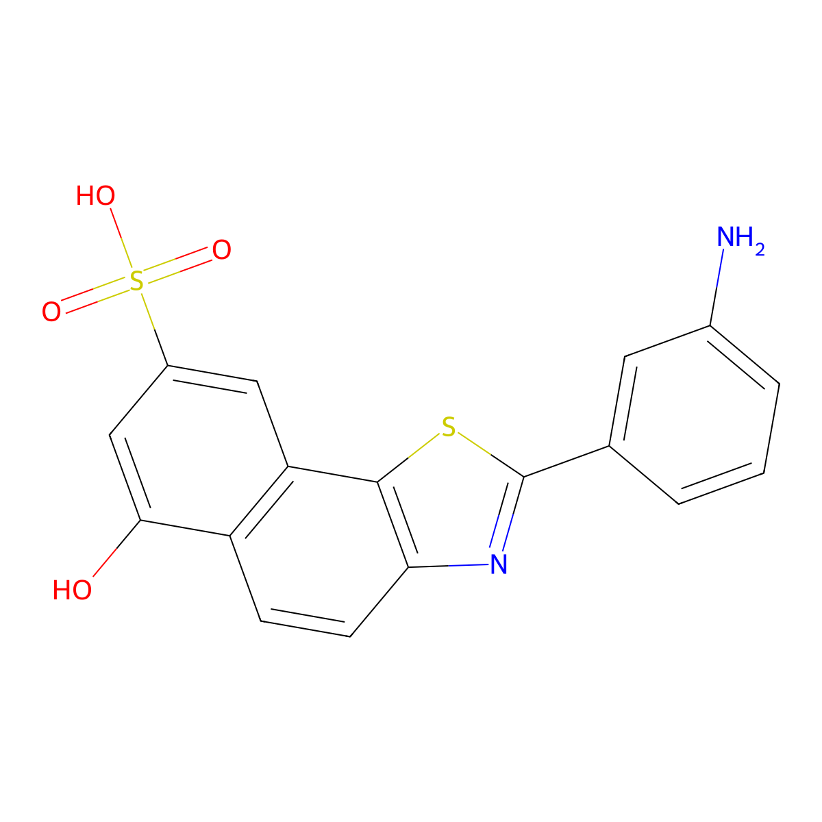 2-(3-Aminophenyl)-6-hydroxynaphtho[2,1-d]thiazole-8-sulfonic acid molecular structure, CAS 6259-71-8