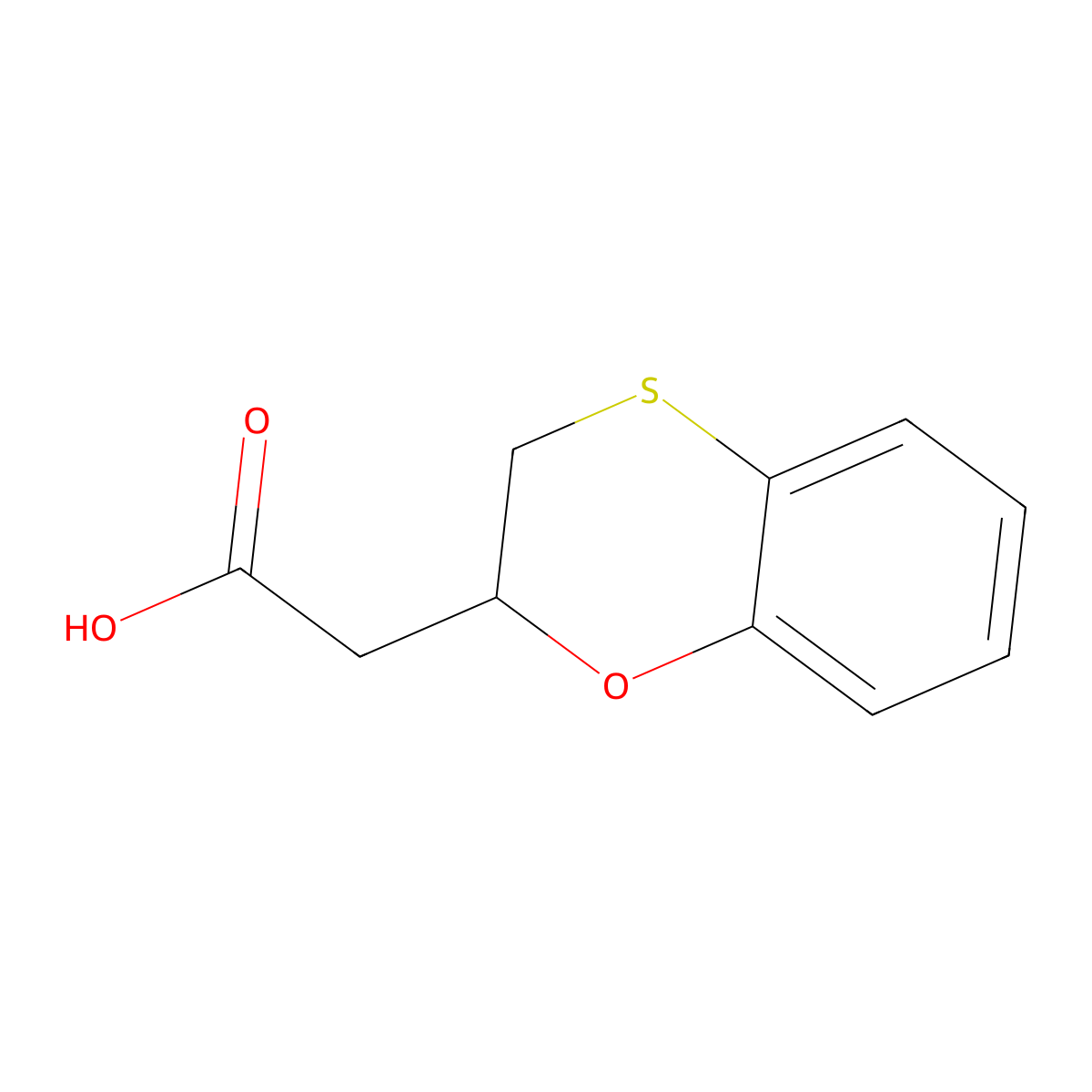 2-(2,3-Dihydro-1,4-benzoxathiin-2-yl)acetic acid molecular structure, CAS 62591-01-9