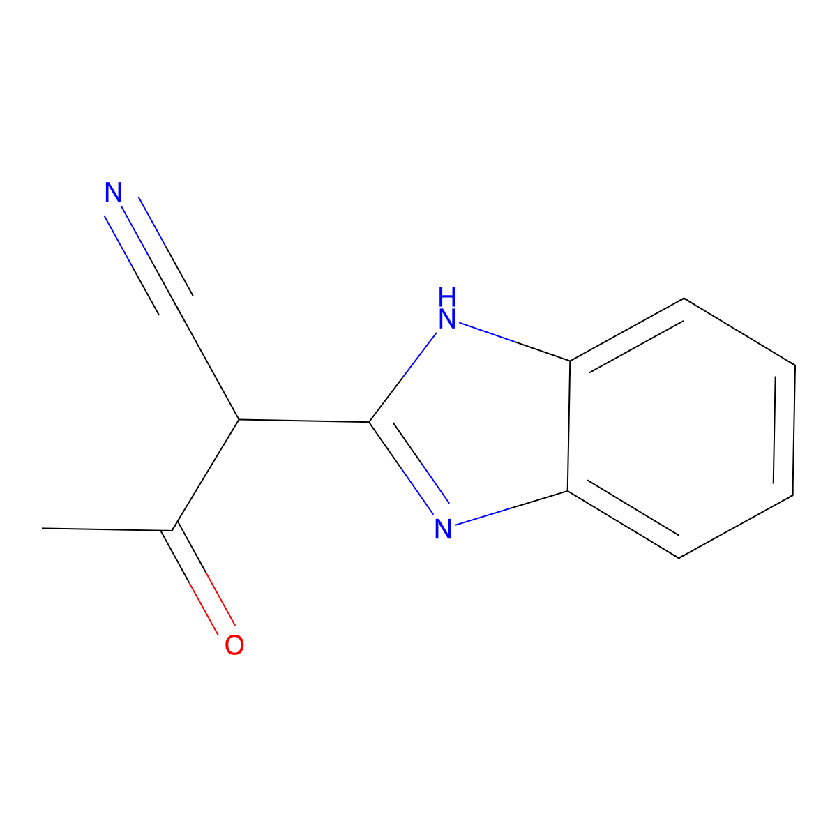 2-(1H-Benzo[d]imidazol-2-yl)-3-oxobutanenitrile molecular structure, CAS 62591-04-2