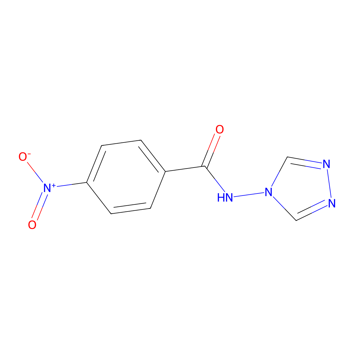 4-nitro-N-(1,2,4-triazol-4-yl)benzamide molecular structure, CAS 62591-62-2