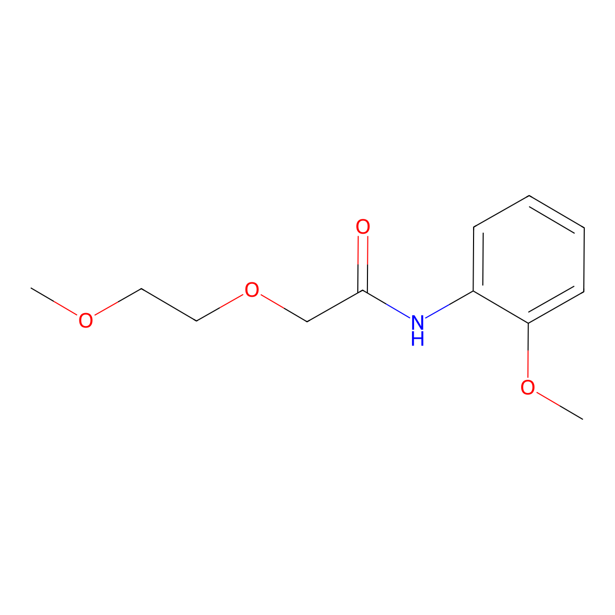 2-(2-Methoxyethoxy)-N-(2-methoxyphenyl)acetamide molecular structure, CAS 62593-53-7