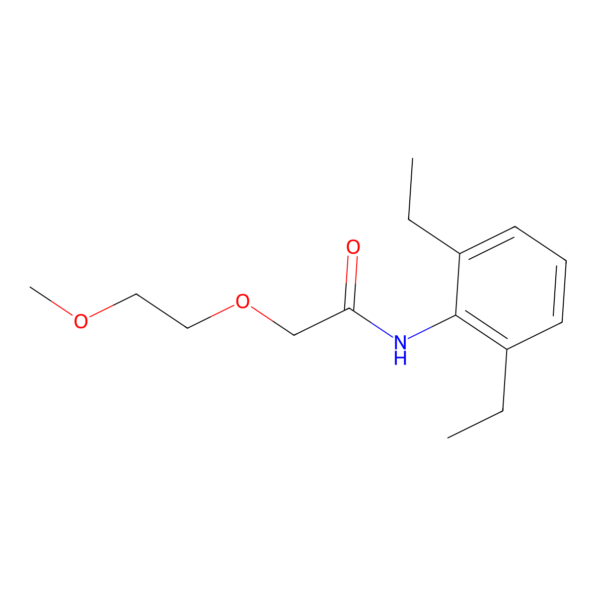N-(2,6-Diethylphenyl)-2-(2-methoxyethoxy)acetamide molecular structure, CAS 62593-55-9