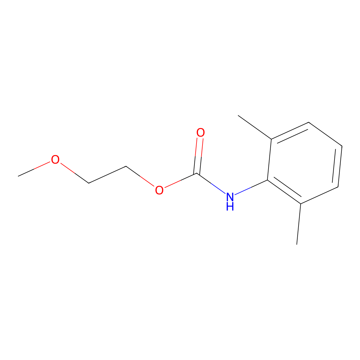 2-methoxyethyl N-(2,6-dimethylphenyl)carbamate molecular structure, CAS 62593-75-3