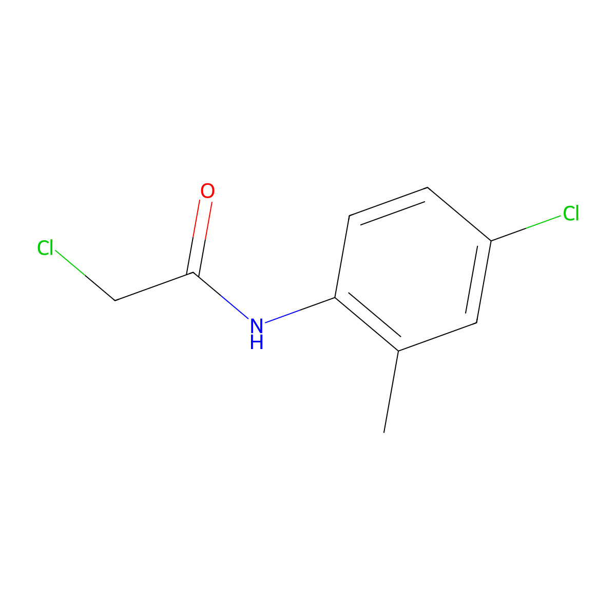 2-chloro-N-(4-chloro-2-methylphenyl)acetamide molecular structure, CAS 62593-77-5
