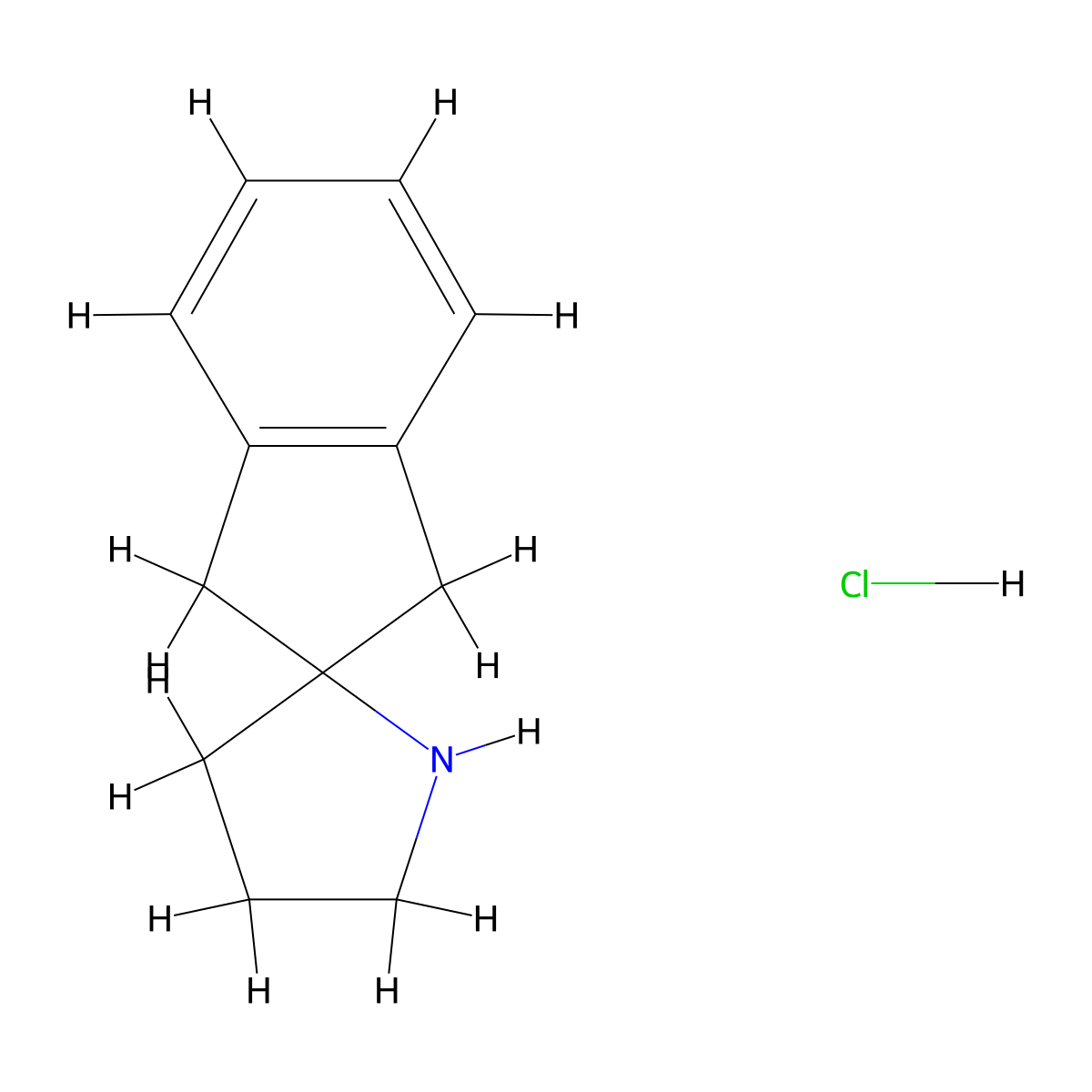 1,3-Dihydrospiro[indene-2,2'-pyrrolidine] hydrochloride molecular structure, CAS 62594-45-0